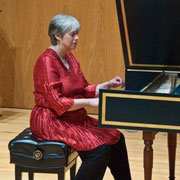 Christine Gevert playing harpsichord